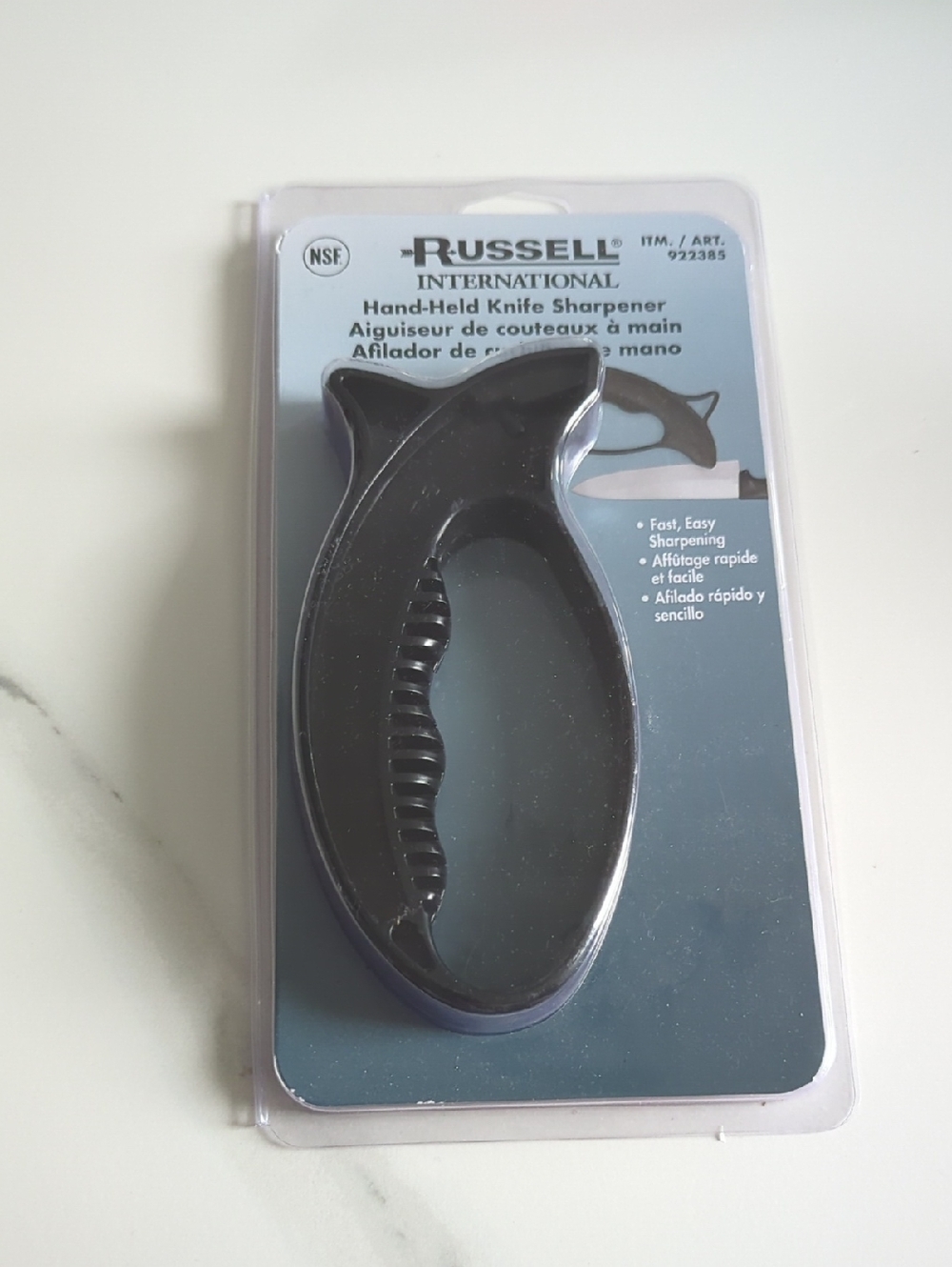 Russell Athletic Black Hand-Held Knife Sharpener